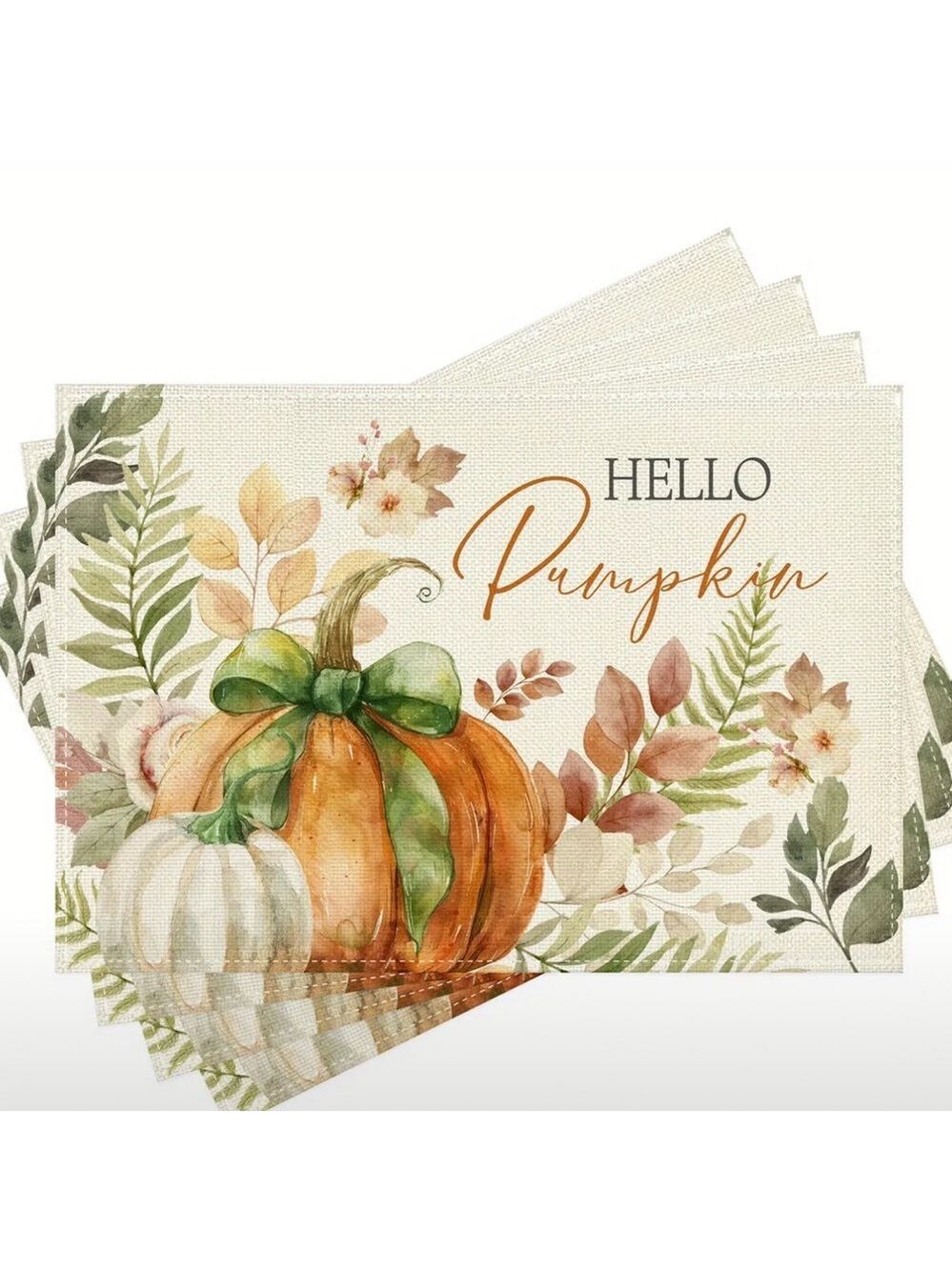 Hello Pumpkin Fall Placemats Set of 4